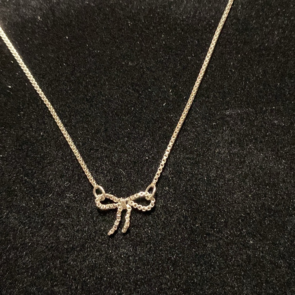 Maurice’s Elegant Silver Tone Necklace with Bow Pendant - Picture 9 of 11